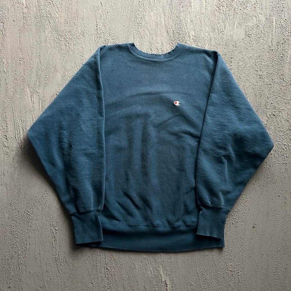 Vintage Champion Reverse Weave Sweatshirt XL Blue 1990s Distressed Crewneck